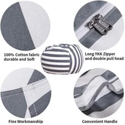 Wekapo Stuffed Animal Storage Bean Bag Chair Cover For Kids | Stuffable Zipper Beanbag For Organizing Children Plush Toys Large Premium Cotton Canvas -Home Table Chair Store 513BpfMKAiL