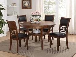 New Classic Furniture Gia 5-Piece Round Counter Height Dining Set With 1 Dining Table And 4 Chairs, 42-Inch, Ebony -Home Table Chair Store 513wN8cZkES. AC