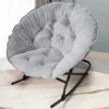 OAKHAM Comfy Saucer Chair, Folding Faux Fur Lounge Chair For Bedroom And Living Room, Flexible Seating For Kids Teens Adults, X-Large, Grey 2 OAKHAM Comfy Saucer Chair, Folding Faux Fur Lounge Chair For Bedroom And Living Room, Flexible Seating For Kids Teens Adults, X-Large, Grey -Home Table Chair Store 514RtK7KMkL
