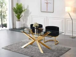 Meridian Furniture Gianna Collection Modern | Contemporary Velvet Upholstered Dining Chair With Polished Gold Metal Frame, 24" W X 22" D X 29.5" H, Black 17 Meridian Furniture Gianna Collection Modern | Contemporary Velvet Upholstered Dining Chair With Polished Gold Metal Frame, 24" W X 22" D X 29.5" H, Black -Home Table Chair Store 514fBiv72aL