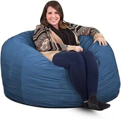ULTIMATE SACK 4000 (4 Ft.) Bean Bag Chair Cover In Multiple Colors: Cover ONLY. (4000, Electric Blue Suede) 28 ULTIMATE SACK 4000 (4 Ft.) Bean Bag Chair Cover In Multiple Colors: Cover ONLY. (4000, Electric Blue Suede) -Home Table Chair Store 5154Mt3NhZL. AC