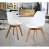 NOB Mid Century Modern Kitchen And Dining Room Chair,Set Of 2(White) 2 NOB Mid Century Modern Kitchen And Dining Room Chair,Set Of 2(White) -Home Table Chair Store 5168WlRCPtL