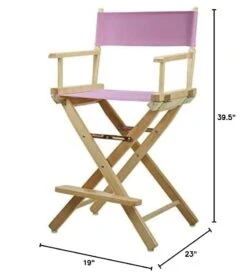 Casual Home 220-00/021-22 Director Chair 24" - Counter Height Natural Frame/Pink Canvas -Home Table Chair Store 516CzYCht0L