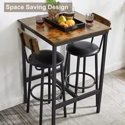 Neylory Bistro Table And Chairs Set Of 2, Pub Table And Bar Stool Set, Small Kitchen Dining Counter Height Table With Upholstered Barstools, Brown 13 Neylory Bistro Table And Chairs Set Of 2, Pub Table And Bar Stool Set, Small Kitchen Dining Counter Height Table With Upholstered Barstools, Brown -Home Table Chair Store 516bWtti71L