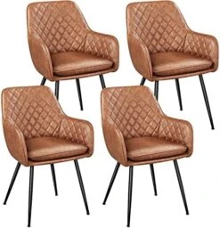 Yaheetech 4pcs Dining Chairs Counter Lounge Armrest Chairs Velvet Modern Chairs With Backrest And Upholstered Seat For Home Kitchen And Restaurant, Gray -Home Table Chair Store 517D9lFRTL. AC