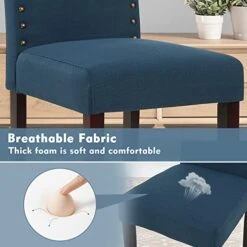 LSSPAID Dining Chairs Set Of 4, High Back Fabric Upholstered Parsons Dining Room Chairs, Nail Head Trim Dining Chair, Turquoise 16 LSSPAID Dining Chairs Set Of 4, High Back Fabric Upholstered Parsons Dining Room Chairs, Nail Head Trim Dining Chair, Turquoise -Home Table Chair Store 5187VoSCSnL