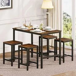 Rxicdeo Dining Table Set For 4, Kitchen Table Set With 1 Bench And 2 Chairs, Dining Room Table With Wine Rack And Storage Shelf, Breakfast Table Space-Saving Dinette For Kitchen, Dining Room (Black) 19 Rxicdeo Dining Table Set For 4, Kitchen Table Set With 1 Bench And 2 Chairs, Dining Room Table With Wine Rack And Storage Shelf, Breakfast Table Space-Saving Dinette For Kitchen, Dining Room (Black) -Home Table Chair Store 518NriJ41iL. AC
