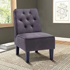 Annjoe Armless Accent Chair, Button Tufted Slipper Chair Side Chair Single Sofa For Dining Room Living Room Bedroom Funiture (Set Of 2) -Home Table Chair Store 518o9LwpSRS. AC