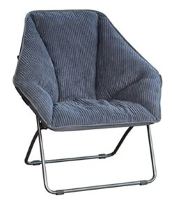 Zenithen Limited Hexagon Folding Dish Chair, Gray Corduroy - Pack Of 1