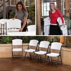 Lifetime 22804 Classic Commercial Folding Chair, White Granite, 1-pack -Home Table Chair Store 519WCt0T7CL