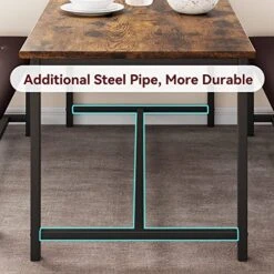 Amyove Dining Table Set For 4, Kitchen Table With 2 Benches, 3 Piece Dining Room Table Set With Upholstered Benches, Space-Saving Kitchen Table Set For Small Space, Apartment, Studio, Rustic Brown 15 Amyove Dining Table Set For 4, Kitchen Table With 2 Benches, 3 Piece Dining Room Table Set With Upholstered Benches, Space-Saving Kitchen Table Set For Small Space, Apartment, Studio, Rustic Brown -Home Table Chair Store 51AzGf4ZhsL