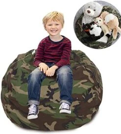 CALA Stuffed Animal Storage Bean Bag Chair-Cover Only- Extra Large 38" Kids Soft Toy Storage - 100% Cotton Canvas Bean Bag Chair(Camouflage) -Home Table Chair Store 51BDQBo5GkL. AC