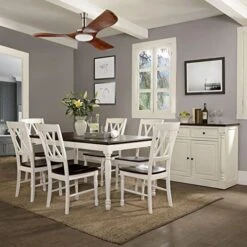 Crosley Furniture Shelby Dining Set With Table And Extension Leaf, 7-Piece (6 Chairs), Distressed White 7 Crosley Furniture Shelby Dining Set With Table And Extension Leaf, 7-Piece (6 Chairs), Distressed White -Home Table Chair Store 51ByWaDo8HL