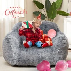 Homguava Giant Bean Bag Chair Sofa High-Density Foam Filled Sofa Chair Large Lazy BeanBag Sofa With Armrests For Living Room, Bedroom (Grey) 11 Homguava Giant Bean Bag Chair Sofa High-Density Foam Filled Sofa Chair Large Lazy BeanBag Sofa With Armrests For Living Room, Bedroom (Grey) -Home Table Chair Store 51C6d3i4cVL