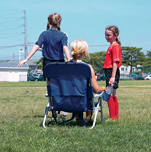 Tommy Bahama Big Boy 4-Position Folding 13" High Seat Backpack Beach Or Camping Chair, Aluminum, Navy 6 Tommy Bahama Big Boy 4-Position Folding 13" High Seat Backpack Beach Or Camping Chair, Aluminum, Navy - Image 4