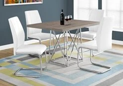 Monarch Specialties 2 Piece DINING CHAIR-2PCS/ 39" H/WHITE LEATHER-LOOK/CHROME, 17.25" L X 20.25" D X 38.75" H -Home Table Chair Store 51CR5x2fxJL