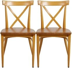 2 Set Dining Side Chairs Solid Wooden Seat And Metal Legs X Back Heavy Duty Kitchen Chairs For Restaurant Cafe Saloon, 450lbs Weight Capacity, Fully Assembled, Ergonomic Design,Black -Home Table Chair Store 51D7fTCq25L. AC