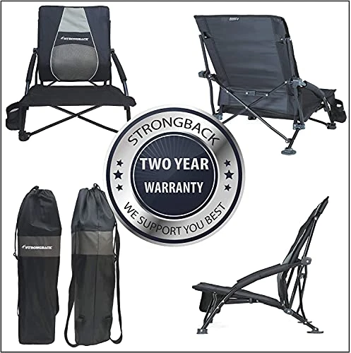 STRONGBACK Low Gravity Beach Chair With Built-in Lumbar Back Support, Heavy Duty Portable Folding Beach Chair For Adults 6 STRONGBACK Low Gravity Beach Chair With Built-in Lumbar Back Support, Heavy Duty Portable Folding Beach Chair For Adults - Image 4