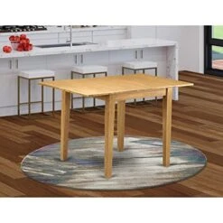 East West Furniture Modern NDT T Dining Room Table Rectangular Tabletop And 48 X 30 X 30-Oak Finish -Home Table Chair Store 51DX7JAh4jL