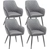 Yaheetech 4pcs Dining Chairs Counter Lounge Armrest Chairs Velvet Modern Chairs With Backrest And Upholstered Seat For Home Kitchen And Restaurant, Gray