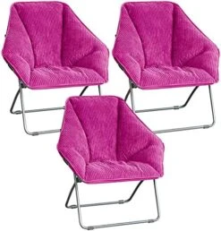 Zenithen Limited Hexagon Folding Dish Chair, Gray Corduroy - Pack Of 1 -Home Table Chair Store 51EVxWfMqiL. AC