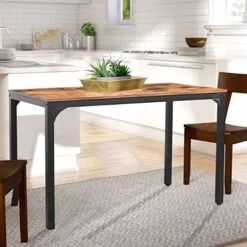 VEIKOU 47'' Bar Height Table Industrial Dining Table, Counter Height Bar Table With Adjustable Legs, Tall Pub Table With Metal Frame, Rustic Brown 19 VEIKOU 47'' Bar Height Table Industrial Dining Table, Counter Height Bar Table With Adjustable Legs, Tall Pub Table With Metal Frame, Rustic Brown -Home Table Chair Store 51EjGitSK0L. AC