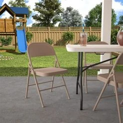 CoscoProducts COSCO All- Steel Folding Chair, 4-Pack, Antique Linen 15 CoscoProducts COSCO All- Steel Folding Chair, 4-Pack, Antique Linen -Home Table Chair Store 51G8bI23PAL