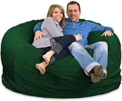 ULTIMATE SACK 6000 (6 Ft.) Bean Bag Chair Cover In Multiple Colors: Cover ONLY. (6000, Navy Suede) -Home Table Chair Store 51HAFHfpEtL. AC