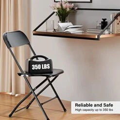 VINGLI 10 Pack Black Plastic Folding Chair, Indoor Outdoor Portable Stackable Commercial Seat With Steel Frame 350lb. Capacity For Events Office Wedding Party Picnic Kitchen Dining 21 VINGLI 10 Pack Black Plastic Folding Chair, Indoor Outdoor Portable Stackable Commercial Seat With Steel Frame 350lb. Capacity For Events Office Wedding Party Picnic Kitchen Dining -Home Table Chair Store 51HQTqnhBrL