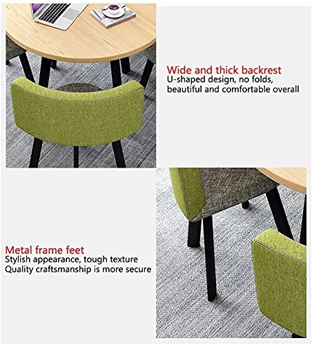 DZFURNIT Office Table And Chair Set Business Dining Table, Negotiation Reception Tables And Chairs 1 Table And 4 Chairs Home Office Meeting Room Round Dining Table And Chair Set (Color : Dark Gray) 6 DZFURNIT Office Table And Chair Set Business Dining Table, Negotiation Reception Tables And Chairs 1 Table And 4 Chairs Home Office Meeting Room Round Dining Table And Chair Set (Color : Dark Gray) - Image 4