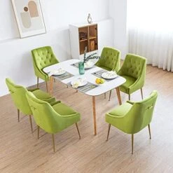 LONXIU Modern Dining Chair Set Of 2, Mid-Century Dining Room Chair, Upholstered Comfortable Dining Chair, Velvet Dining Chair With Back Pull Rod And Metal Legs For Kitchen, Dining, Living Room (Grey) -Home Table Chair Store 51IIXo9x4DL. AC