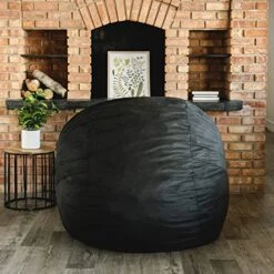 Big Joe Fuf Large Foam Filled Bean Bag Chair With Removable Cover, Black Lenox, 4ft Big 19 Big Joe Fuf Large Foam Filled Bean Bag Chair With Removable Cover, Black Lenox, 4ft Big -Home Table Chair Store 51IN8kL2d6L