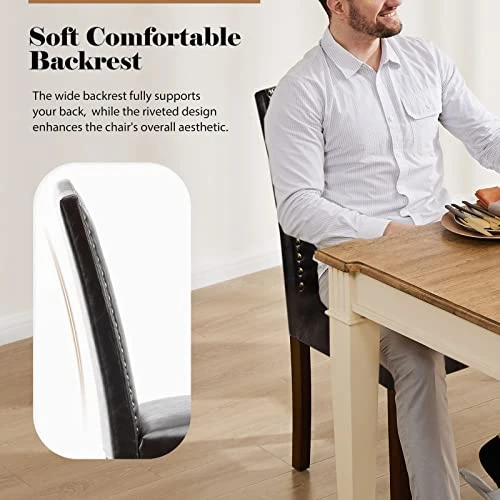 OLIXIS Dining Chairs Set Of 4, Living Room Chairs, Dining Room Chairs, Upholstered Fabric Dining Chairs, Parsons Chairs With Nailhead Trim And Wood Legs, Modern Armless Kitchen Side Chair, Dark Brown 6 OLIXIS Dining Chairs Set Of 4, Living Room Chairs, Dining Room Chairs, Upholstered Fabric Dining Chairs, Parsons Chairs With Nailhead Trim And Wood Legs, Modern Armless Kitchen Side Chair, Dark Brown - Image 4