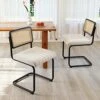 ONEVOG Rattan Dining Chair With Cane Backrest And Metal Frame, Set Of 2, Indoor Furniture For Kitchen, Living Room, Bedroom, Guest Room, Restaurant(Beige) 1 ONEVOG Rattan Dining Chair With Cane Backrest And Metal Frame, Set Of 2, Indoor Furniture For Kitchen, Living Room, Bedroom, Guest Room, Restaurant(Beige) -Home Table Chair Store 51J8Pvd73uL
