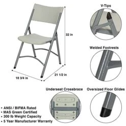 OEF Furnishings (4 Pack Heavy Duty Indoor/Outdoor Plastic Folding Chair, Light Grey -Home Table Chair Store 51JViRctfXL