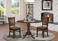 East West Furniture DLVA3-LWH-C Dining Table Set, 3-Piece -Home Table Chair Store 51Jrdx3T HL. AC