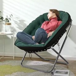 Iw I WISH Saucer Chair For Adults,Folding Saucer Chair,Oversized Saucer Chair,Comfy Foldable Chair For Bedroom,Moon Chair(Grey) -Home Table Chair Store 51K2xwR5tXL. AC