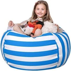 Wekapo Stuffed Animal Storage Bean Bag Chair Cover For Kids | Stuffable Zipper Beanbag For Organizing Children Plush Toys Large Premium Cotton Canvas -Home Table Chair Store 51KMb0olPKL. AC