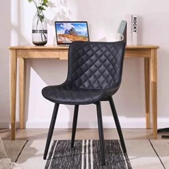 Kidol & Shellder Modern Dining Chairs Black PU Upholstered Kitchen & Dining Room Chairs,Loads Up To 300lbs,3 Mins Quick Assembly -Home Table Chair Store 51KNjN4eWhL
