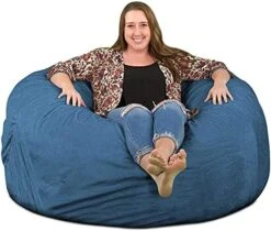 ULTIMATE SACK 5000 (5 Ft.) Bean Bag Chair Cover In Multiple Colors: Cover ONLY. (5000, Brown Suede) -Home Table Chair Store 51Ksbe3aOrL. AC