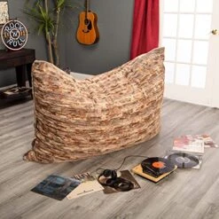 Jaxx Bean Bags Pillow Saxx Bean Bag Chairs, 5.5 Feet, Premium Luxe Fur - Silver Fox -Home Table Chair Store 51Lw0qoy8FL