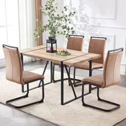 NYEESS 55 In Modern Dining Table Set For 4,Kitchen Table Set,Modern Dining Room Sets For 4,Wood Dining Table And Tech Cloth Dining Chair 4-Piece Set Suitable For Dining Room,Kitchen (Brown + Linen) 13 NYEESS 55 In Modern Dining Table Set For 4,Kitchen Table Set,Modern Dining Room Sets For 4,Wood Dining Table And Tech Cloth Dining Chair 4-Piece Set Suitable For Dining Room,Kitchen (Brown + Linen) -Home Table Chair Store 51MI8M6qtgL. AC