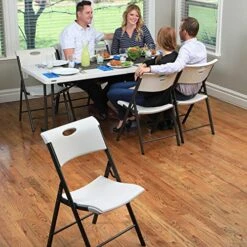 Lifetime Commercial Folding Chair, 20.1" D X 18.5" W X 33.2" H, Plastic, Almond -Home Table Chair Store 51MK5nNOV8L