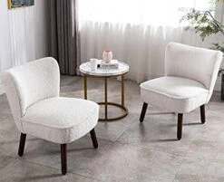 Shunzhi Velvet Accent Chairs Set Of 2 Modern Upholstered Slipper Chairs With Golden Legs Comfy Armless Wingback Side Chairs Corner Chair For Bedroom/Dining Room/Living Room/Office, Grey 25 Shunzhi Velvet Accent Chairs Set Of 2 Modern Upholstered Slipper Chairs With Golden Legs Comfy Armless Wingback Side Chairs Corner Chair For Bedroom/Dining Room/Living Room/Office, Grey -Home Table Chair Store 51MNuyBgPYL. AC