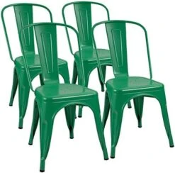 Furmax Metal Chairs Indoor/Outdoor Use Stackable Chic Dining Bistro Cafe Side Chairs Set Of 4 (Distressed White) 18 Furmax Metal Chairs Indoor/Outdoor Use Stackable Chic Dining Bistro Cafe Side Chairs Set Of 4 (Distressed White) -Home Table Chair Store 51MOev4omlL. AC