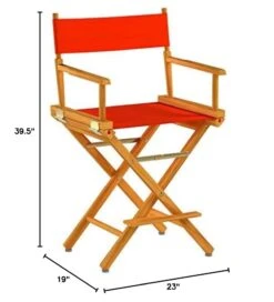 Casual Home Director's Chair ,Honey Oak Frame/Orange Canvas,24" - Counter Height -Home Table Chair Store 51Mo6c9jSEL