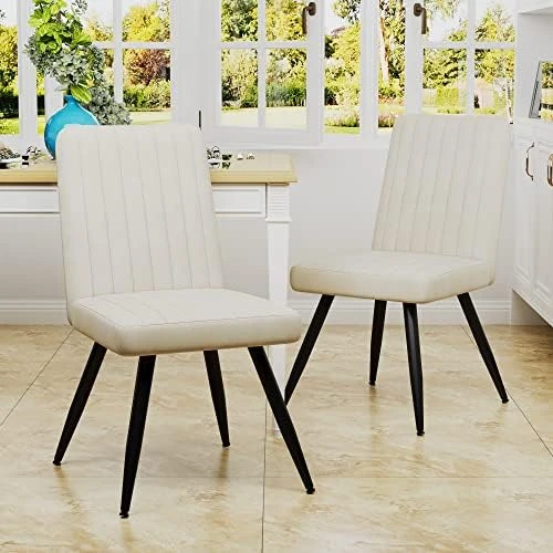 Aklaus Upholstered Dining Chairs Set Of 2, Gray Dining Chairs With Non-Slip Rubber Caps, Accent Chairs Side Chair For Kitchen,Apartment,Living Room With Metal Legs 7 Aklaus Upholstered Dining Chairs Set Of 2, Gray Dining Chairs With Non-Slip Rubber Caps, Accent Chairs Side Chair For Kitchen,Apartment,Living Room With Metal Legs - Image 5