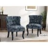 TINA'S HOME Modern Fabric Armless Accent Chairs Set Of 2, Upholstered Fabric Button Single Sofa Chair With Wooden Legs For Living Room, Comfy Tufted Bedroom Chairs For Dining Room (Navy) 2 TINA'S HOME Modern Fabric Armless Accent Chairs Set Of 2, Upholstered Fabric Button Single Sofa Chair With Wooden Legs For Living Room, Comfy Tufted Bedroom Chairs For Dining Room (Navy) -Home Table Chair Store 51NnFYtZPxL