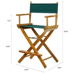 Casual Home 24" Director's Chair Honey Oak Frame-with Hunter Green Canvas, Counter Height -Home Table Chair Store 51NxK3UjeaL