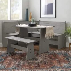Linon Home Decor Products Grey Corner Dining Set By Linon Leyton Nook 13 Linon Home Decor Products Grey Corner Dining Set By Linon Leyton Nook -Home Table Chair Store 51OtVN3TplL